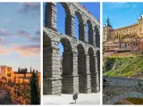 La Alhambra de Granada, el acueducto de Segovia y Toledo, todos ellos Patrimonio de la Humanidad.
