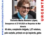 Victoria María, mujer desaparecida el 27 de mayo en Roquetas de Mar.