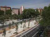 El tramo de la Meridiana entre las calles de Navas de Tolosa-Josep Estivill y de Felip II.