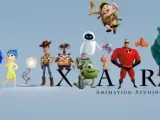 Logo de Pixar con algunas de sus creaciones