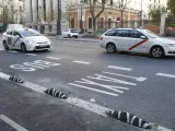 Taxis en la ciudad de Madrid.