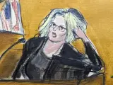 Dibujo de Stormy Daniels ante la corte de New York.