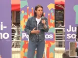 La candidata de Podemos a las elecciones europeas, Irene Montero, en un acto de campaña en Barcelona.