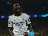 Vinícius celebra su gol frente al Dortmund
