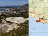 Enjambre sísmico registrado en la zona del volcán Campi Flegrei, cerca de Nápoles.