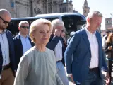 La presidenta de la Comisión Europea, Ursula Von der Leyen, durante su visita a Galicia este fin de semana.