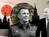 El exgeneral Ivan Popov, ahora acusado de fraude, y Vladimir Putin.