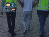 El fugitivo durante su detención en Alcorcón