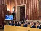 El alcalde de Sevilla, José Luis Sanz, durante su intervención en el Pleno en el que se ha votado una cuestión de confianza vinculada al Presupuesto.