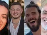 Noa Argamani, Almog Meir Jan, Andrey Kozlov y Shlomi Ziv fueron raptados por Hamás en el festival Supernova el pasado 7 de octubre.