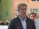 Alberto N&uacute;&ntilde;ez Feij&oacute;o realiza declaraciones a la prensa.