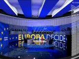 El plat&oacute; de RTVE aparece dentro del parlamento europeo en el especial de La 1 y Canal 24 Horas.
