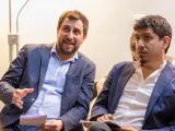 El cabeza de lista de Junts a las elecciones europeas, Toni Comín, y el número 3, Aleix Sarri