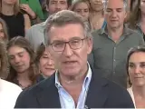 Alberto Núñez Feijóo, este domingo tras las elecciones europeas.