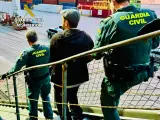 El hombre, durante su arresto en el Puerto de Vigo