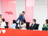 El secretario general del PSOE, Pedro S&aacute;nchez, en el Comit&eacute; Ejecutivo de Ferraz tras el 9J.