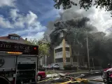 El incendio de un bloque de edificios de Miami.