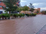 Inundaciones por las fuertes lluvias en Murcia.