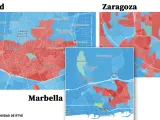 Anomalías en el mapa de voto de las pasadas elecciones europeas.