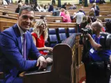 El presidente del Gobierno, Pedro S&aacute;nchez, durante la sesi&oacute;n de control al Ejecutivo este mi&eacute;rcoles en el Congreso.