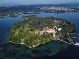 Vista aérea de la Isla de Mainau, en el lago Constanza (Alemania)