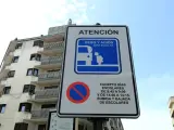 La señal del "beso y adiós" que se ha instalado hace unos días en León.