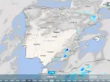 Mapa con la previsión de precipitaciones para este sábado 15 de junio.