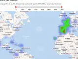 Distribución del apellido Hernández en 2024 según Geneanet