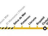Las estaciones afectadas por las obras en la L4 del metro de Barcelona.