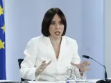 La ministra de Ciencia, Innovación y Universidades, Diana Morant, durante la rueda de prensa posterior a la reunión semanal del Consejo de Ministros, este martes, en Madrid.