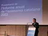 Aragonès, en la presentación del informe.