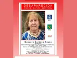 Cartel de la desaparición de Manuela Barbosa Sousa