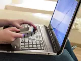 Una persona trabajando con un ordenador.
