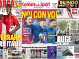 Tres portadas de la prensa ante un nuevo capítulo de la rivalidad entre España e Italia.
