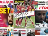 La victoria de Espa&ntilde;a ante Italia, en tres portadas.