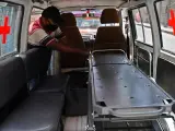 Una ambulancia en India