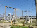 Subestación eléctrica de la planta nuclear de Zaporiyia.