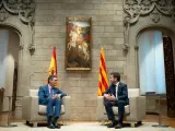 El presidente del Gobierno, Pedro Sánchez y el president de la Generalitat de Catalunya, Pere Aragonès.