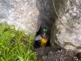 Rescate de los dos espeleólogos en una cueva de Cantabria.