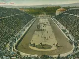 Imagen de la ceremonia de inauguración de los Juegos Olímpicos de Atenas en 1896, considerados los primeros juegos olímpicos modernos.