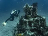 Cofre del tesoro bajo el mar