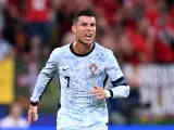 Cristiano Ronaldo en el partido de Portugal contra Georgia.