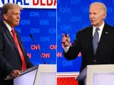 El expresidente estadounidense Donald Trump (2017-2021) lanzó reiteradamente ataques agresivos contra un tambaleante Joe Biden durante el primer debate presidencial en Estados Unidos.