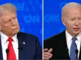 Un momento en el debate entre Donald Trump y Joe Biden