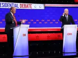Debate electoral entre Trump y Biden.