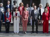 Foto de familia antes de la reunión de constitución del Consejo Asesor de Brecha de Género, en el Ministerio de Inclusión, Seguridad Social y Migraciones, a 1 de julio de 2024, en Madrid (España).