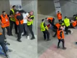 Dos guardias de seguridad agreden a un aficionado portugués.