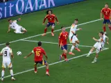 El remate de Florian Wirtz que significó el gol del empate para Alemania ante España.