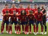 Los jugadores del once inicial de la selección española en el enfrentamiento de cuartos de la Eurocopa 2024 contra Alemania.