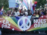 Pancarta de Podemos en la manifestación del Orgullo.